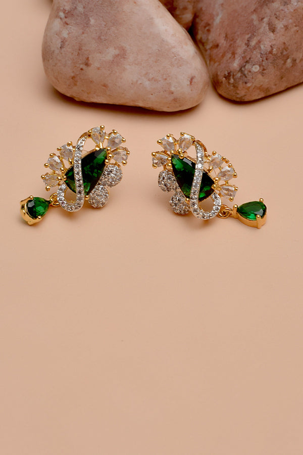 Party Wear Green Earrings