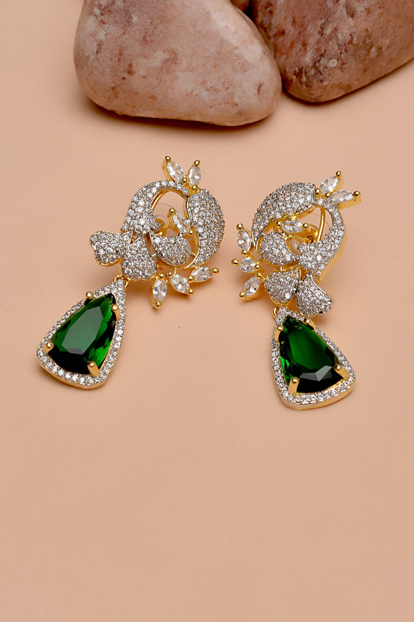 Party Wear Green Earrings