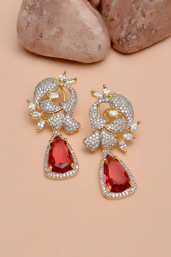 Party Wear Red Earrings