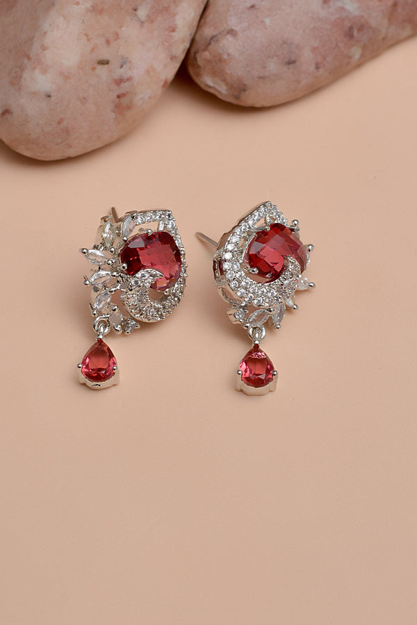 Party Wear Red Earrings