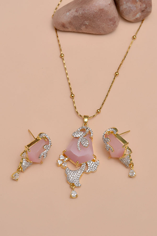 Party Wear Pink Locket Set