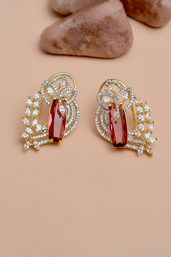 Party Wear Red Earrings