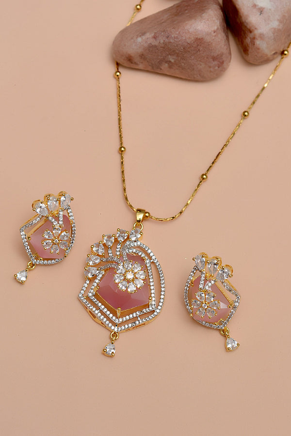 Party Wear Pink Locket Set