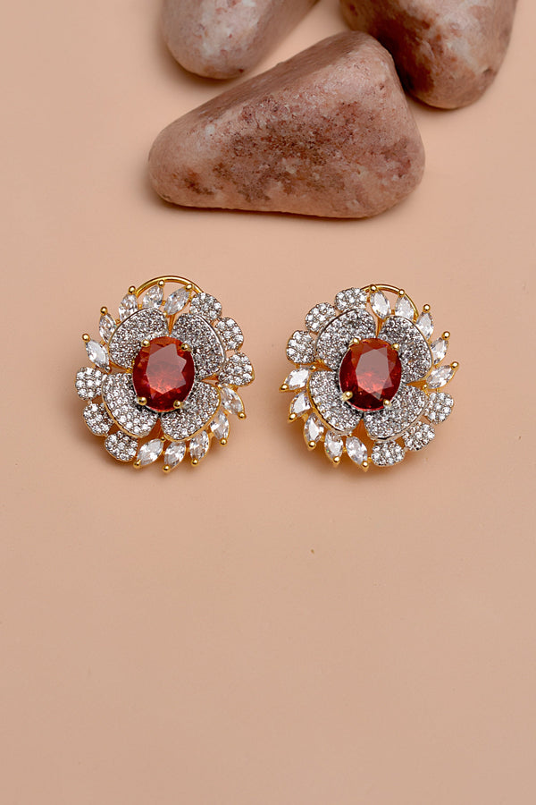 Party Wear Red Earrings