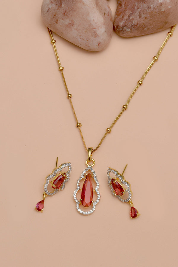 Party Wear Red Locket Set