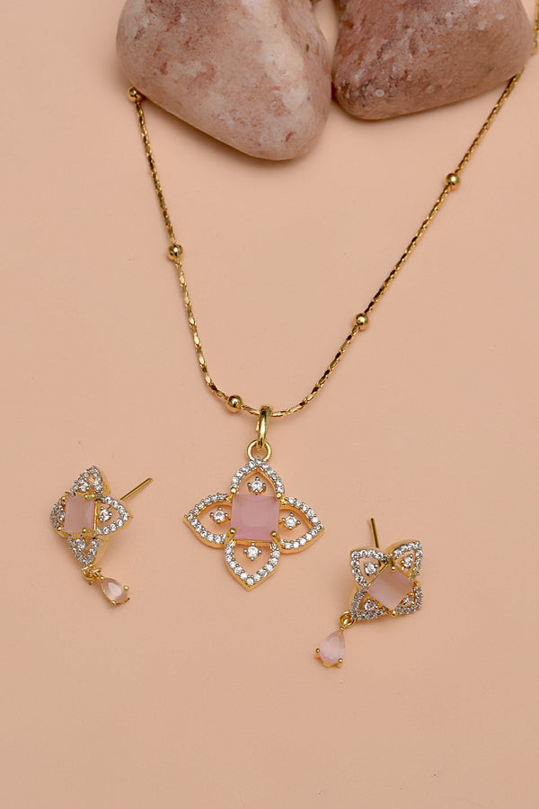 Party Wear Pink Locket Set