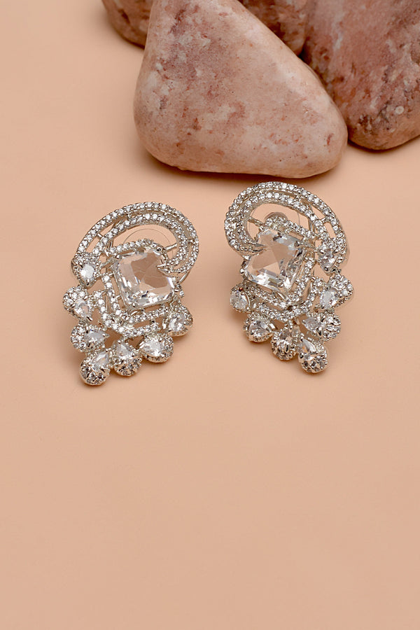 Party Wear Silver Earrings