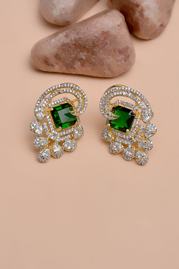 Party Wear Green Earrings