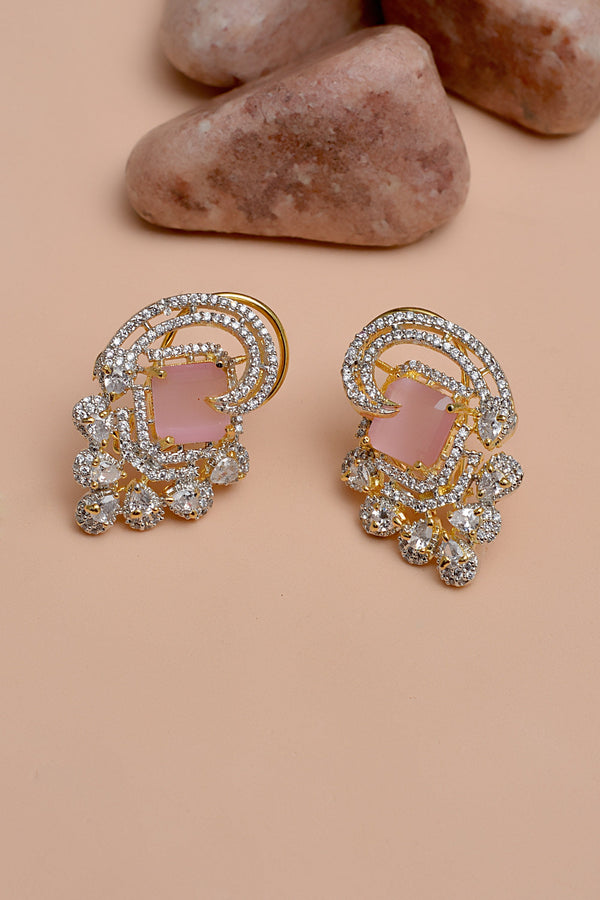 Party Wear Pink Earrings