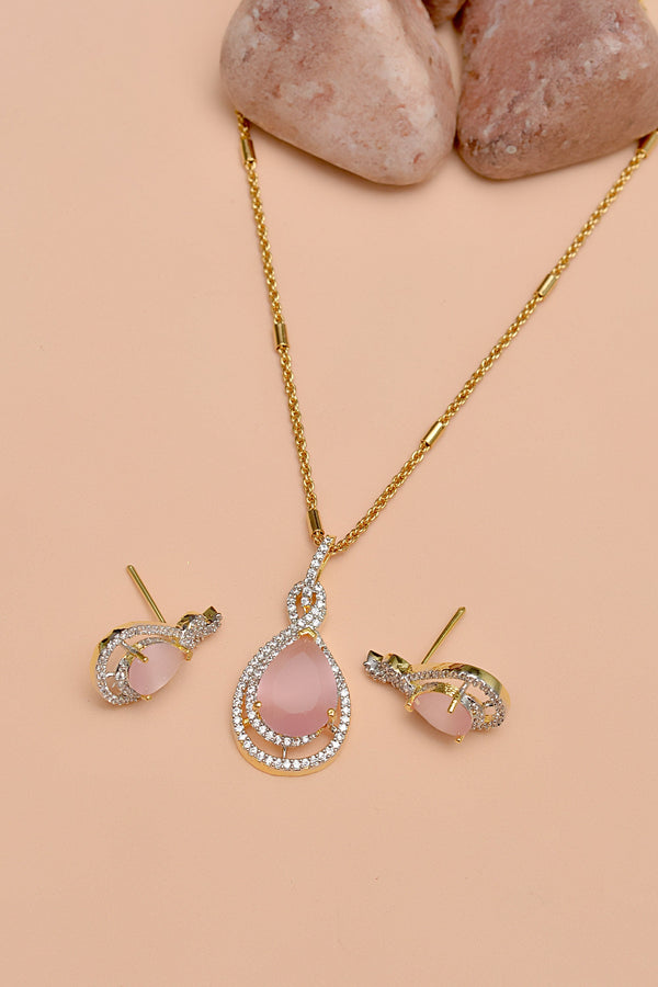 Party Wear Pink Locket Set