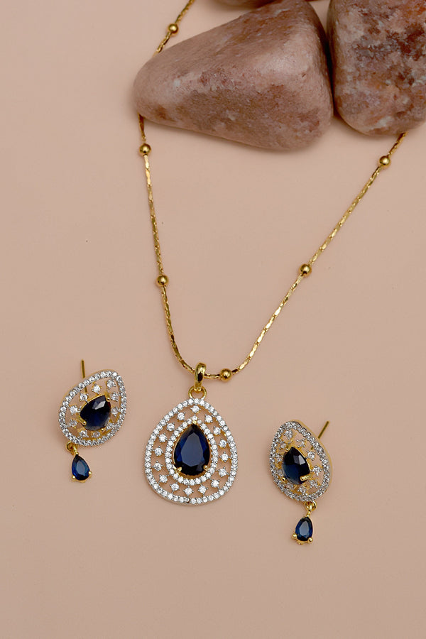 Party Wear Blue Locket Set