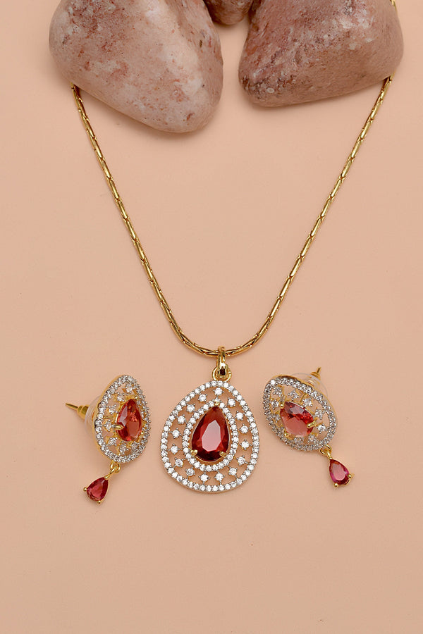 Party Wear Red Locket Set