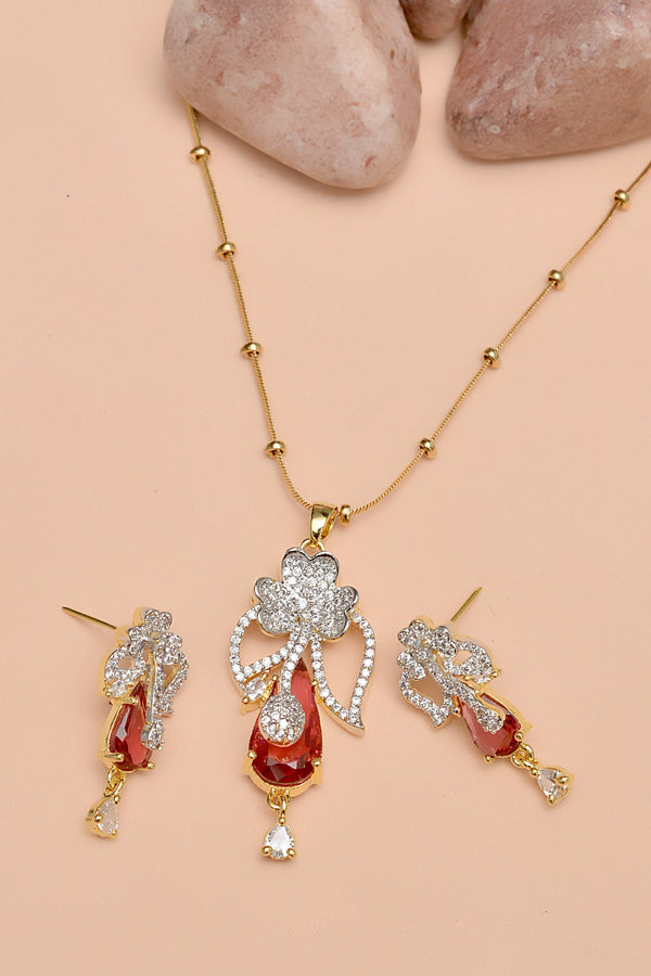 Party Wear Red Locket Set