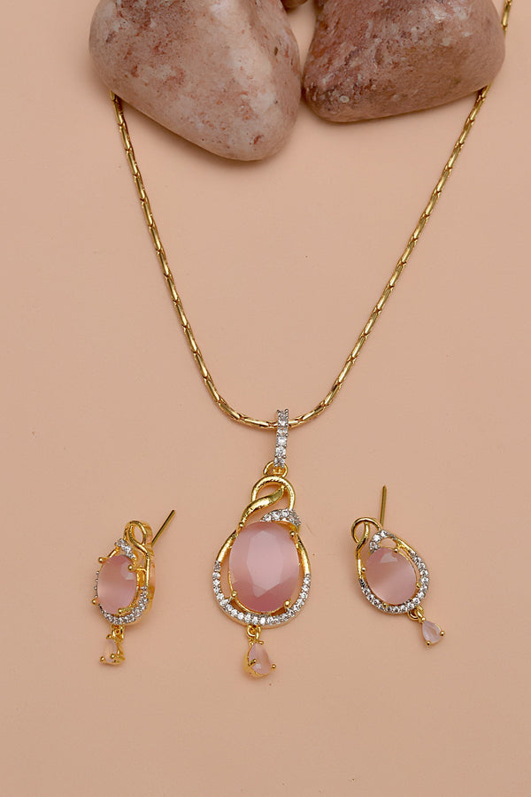 Party Wear Pink Locket Set