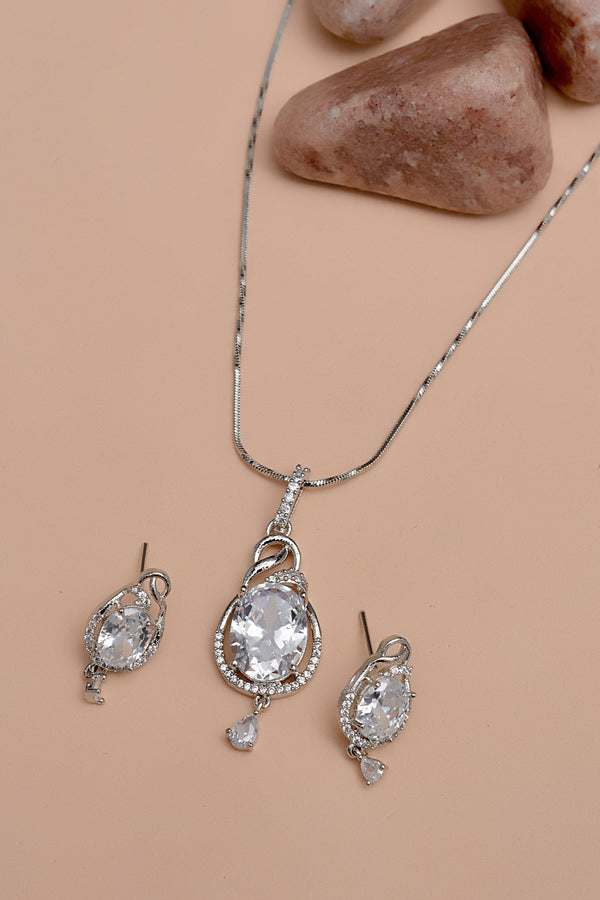 Party Wear Silver Locket Set