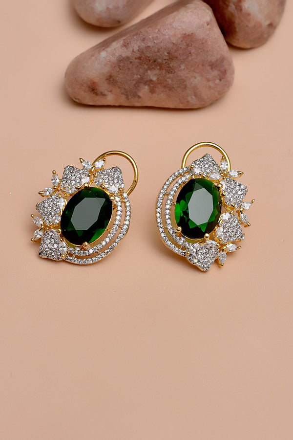 Party Wear Green Earrings