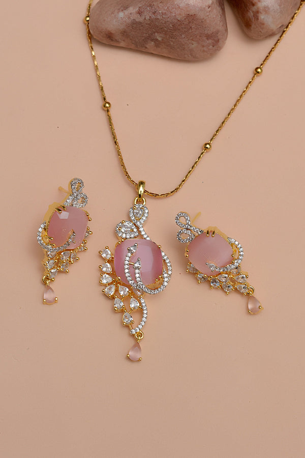 Party Wear Pink Locket Set