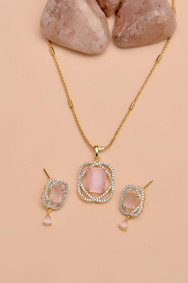 Party Wear Pink Locket Set