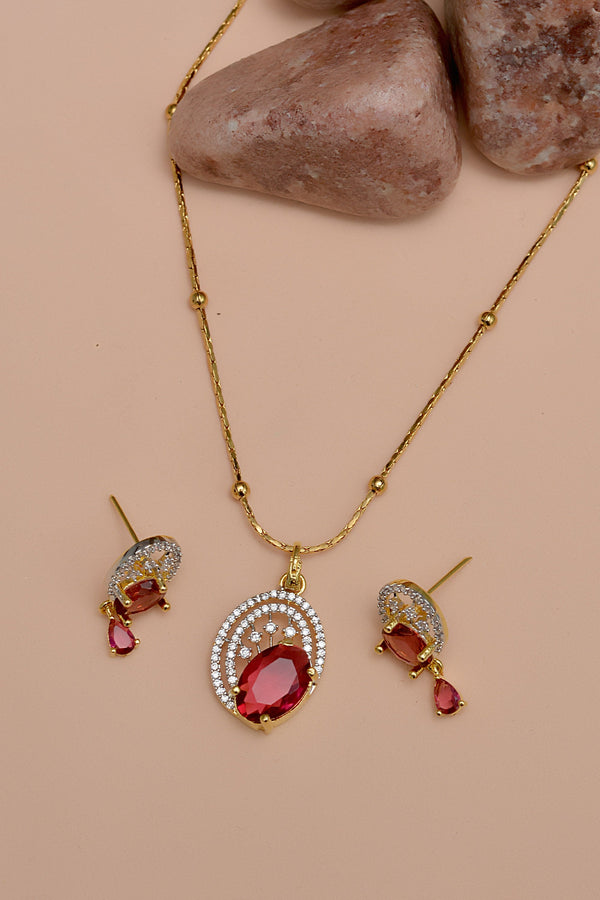 Party Wear Red Locket Set