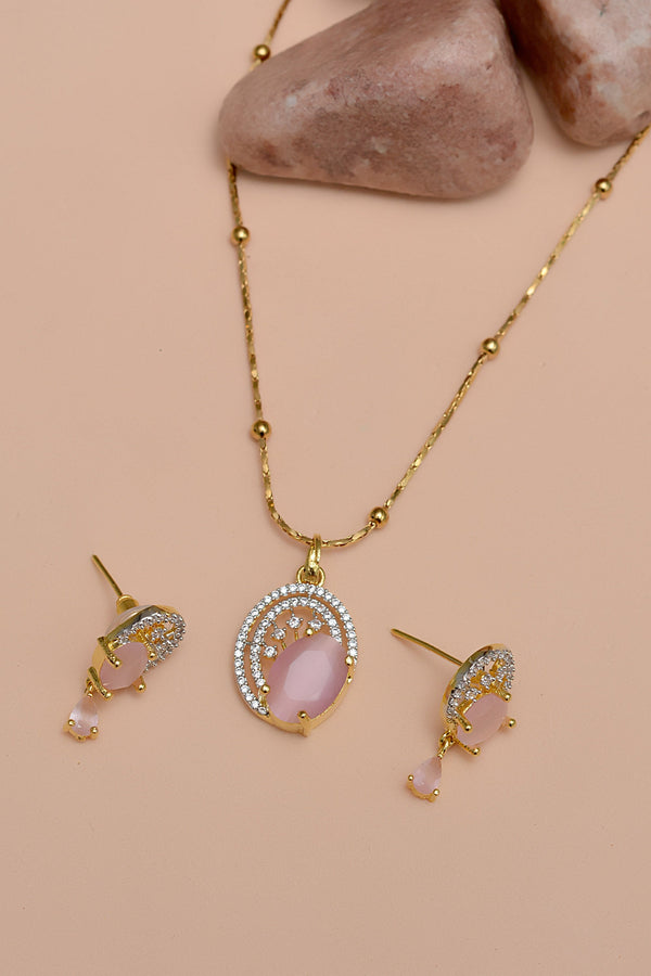 Party Wear Pink Locket Set