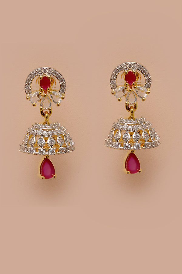 Party Wear Red Earrings