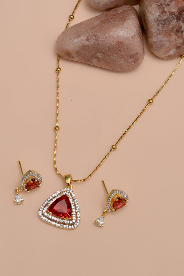 Party Wear Red Locket Set