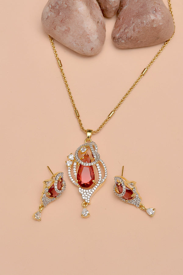 Party Wear Red Locket Set