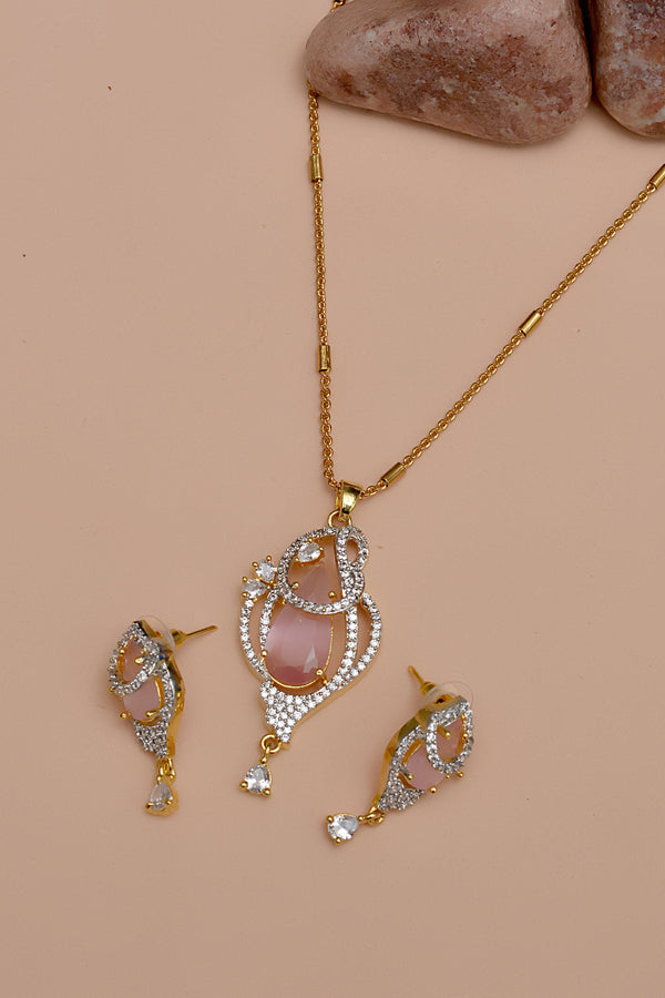 Party Wear Pink Locket Set