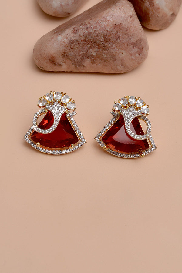 Party Wear Red Earrings