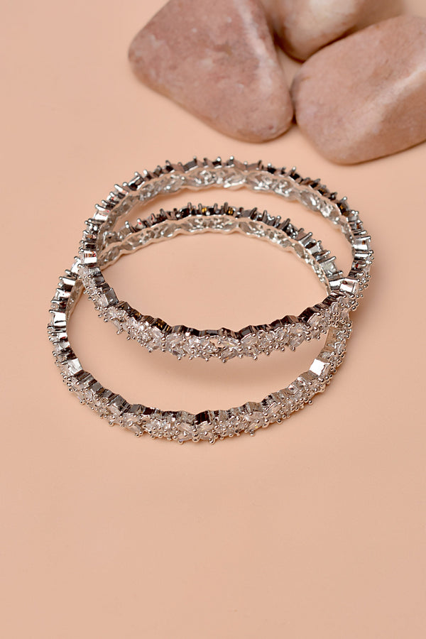 Size 2-4 Party Wear Silver Bangles