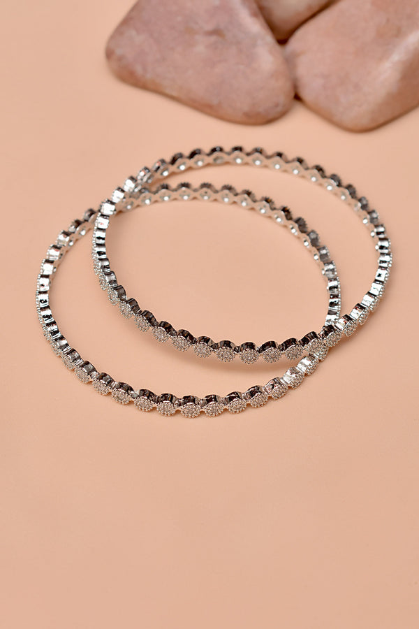 Size 2-4 Party Wear Silver Bangles