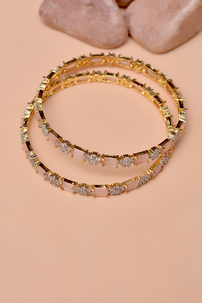 Party Wear Pink Bangles