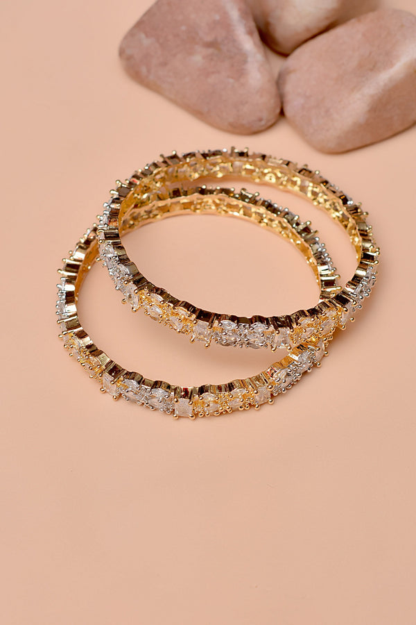 Size 2-6 Party Wear Golden Bangles