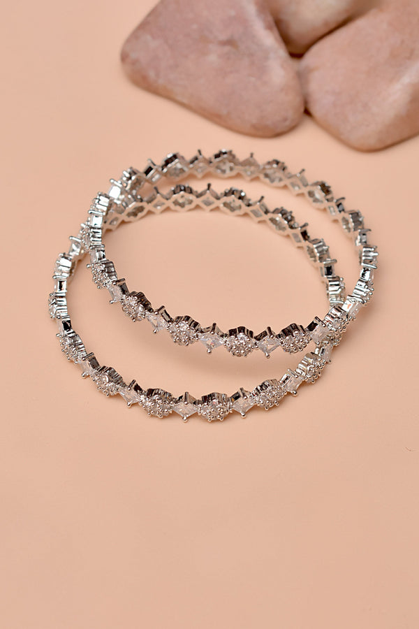 Size 2-4 Party Wear Silver Bangles