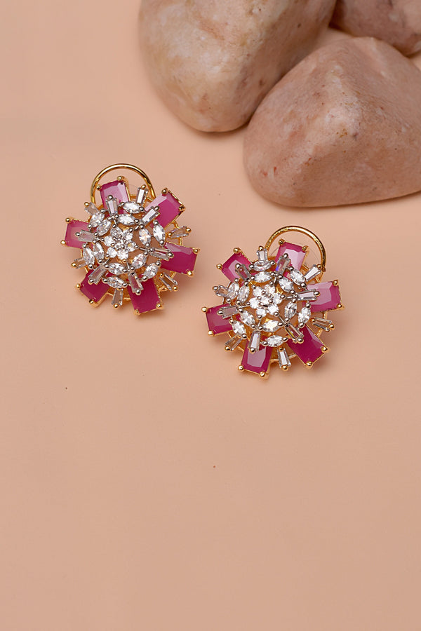 Party Wear Red Earrings