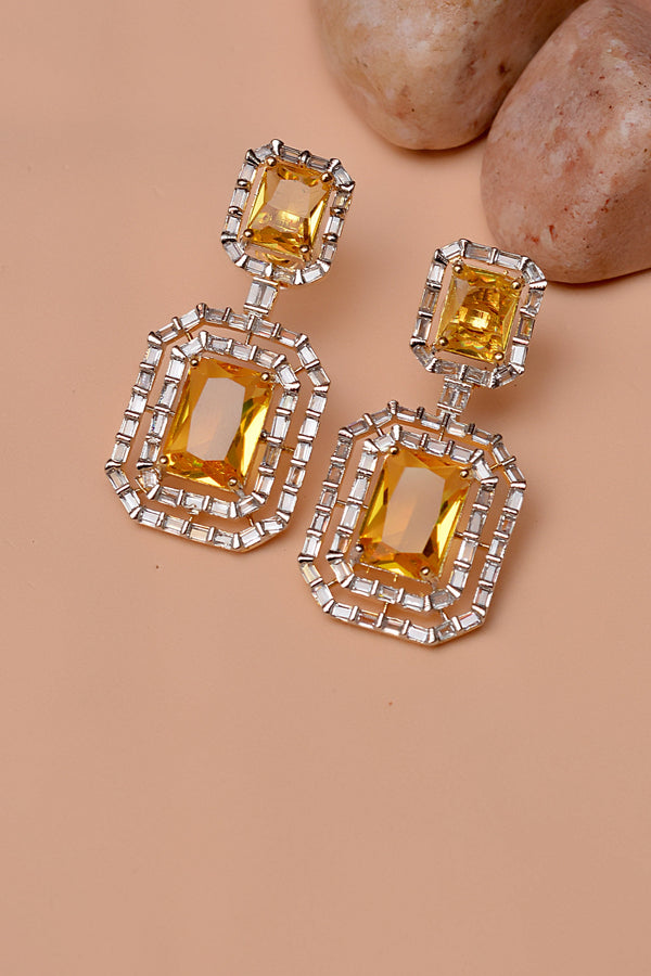 Party Wear Yellow Earrings