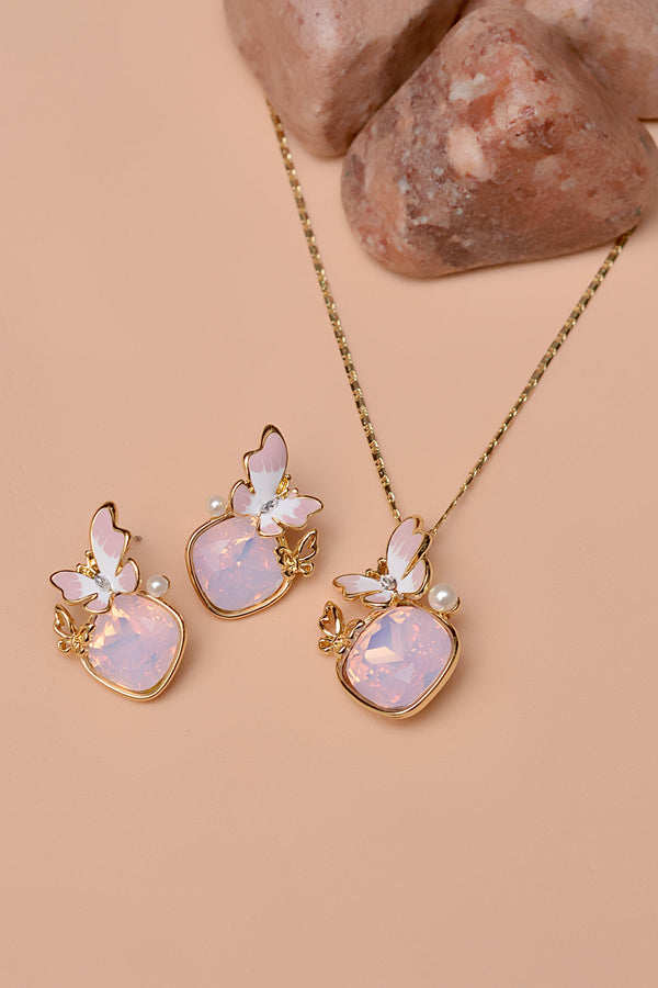 Party Wear Pink Locket Set