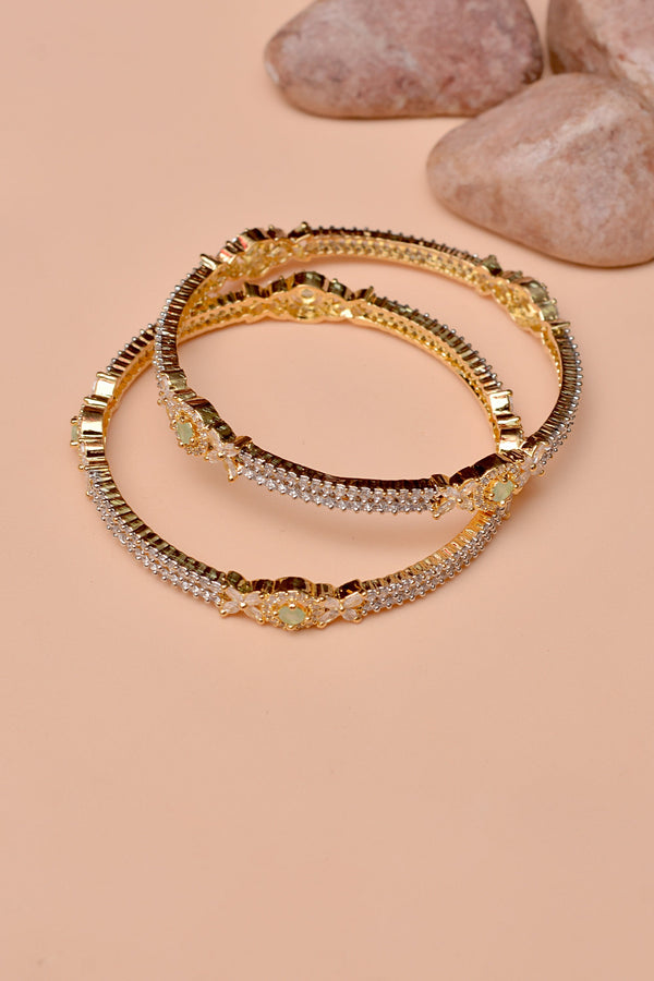 Size 2-4 Party Wear Green Bangles
