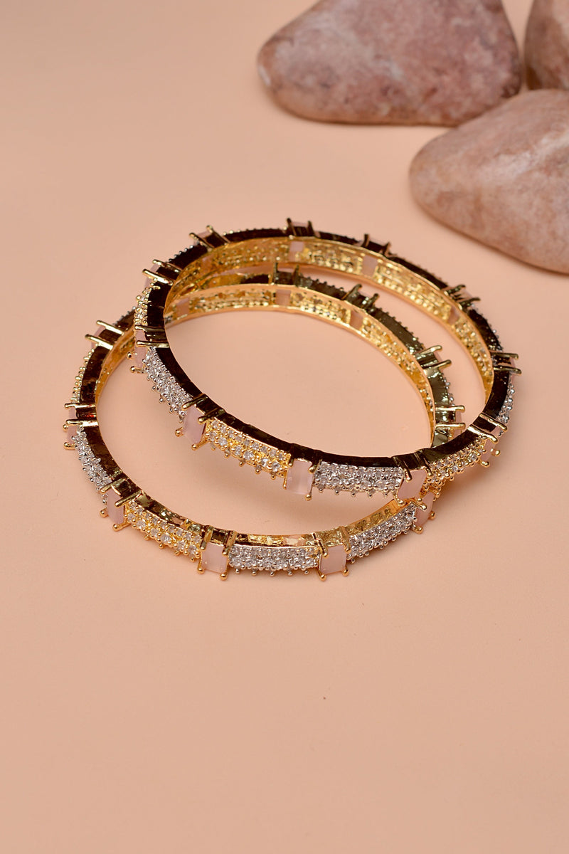 Party Wear Pink Bangles