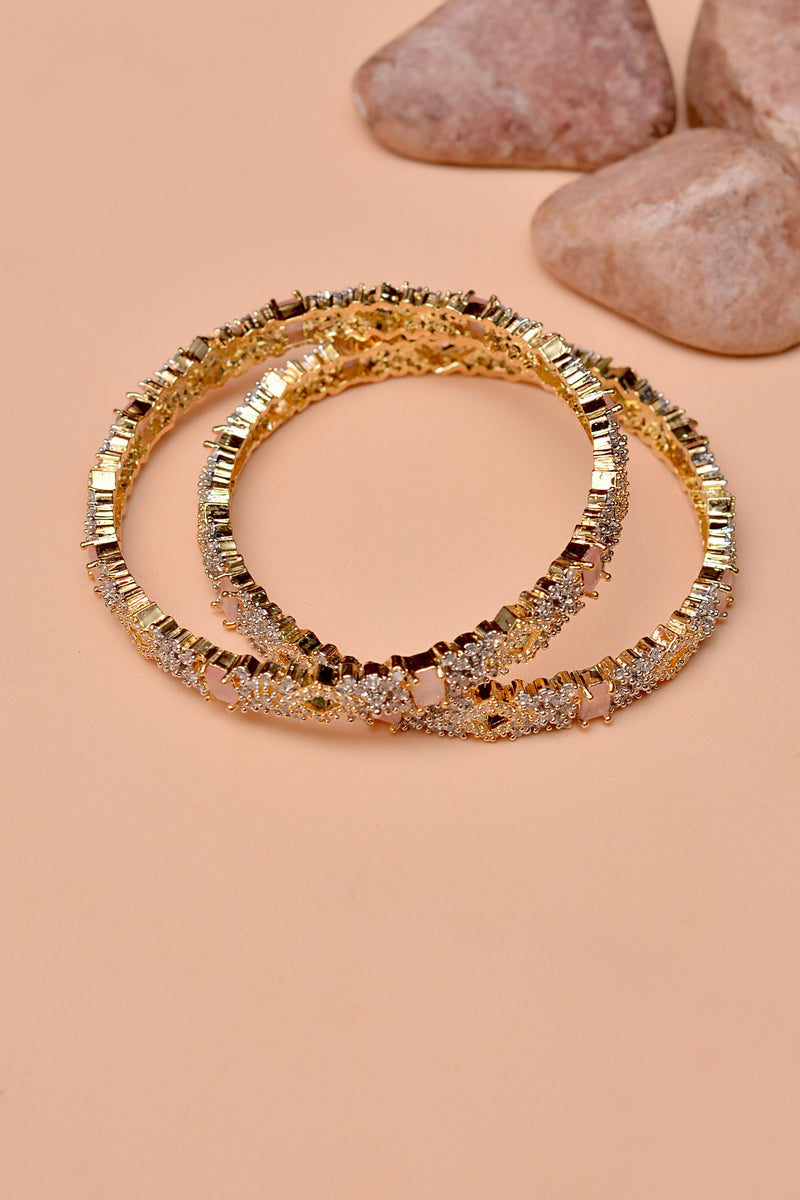 Party Wear Pink Bangles