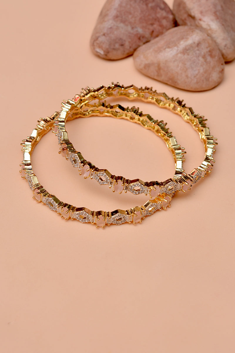 Party Wear Pink Bangles