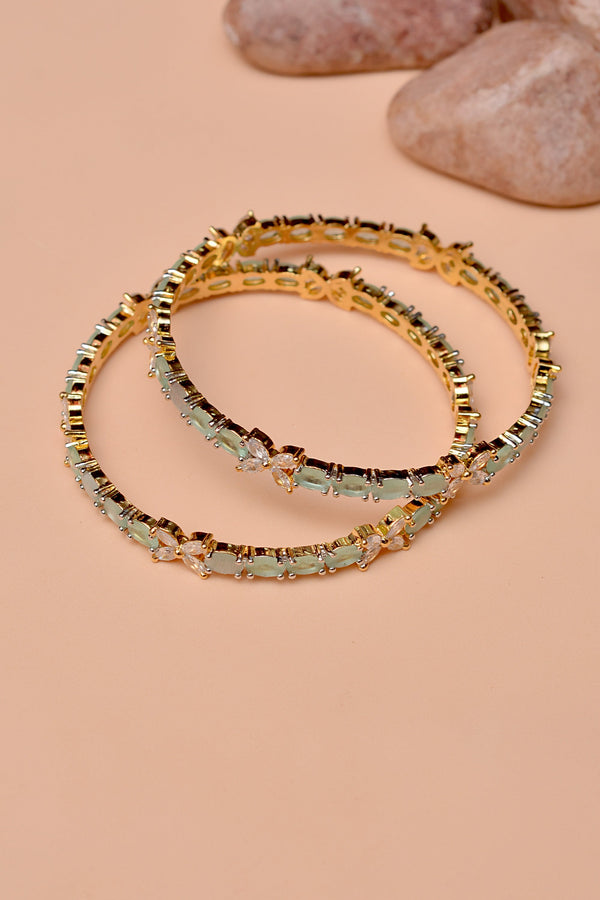 Size 2-6 Party Wear Green Bangles