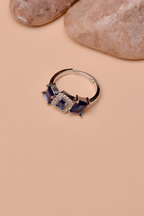 Size 0 Party Wear Blue Ring