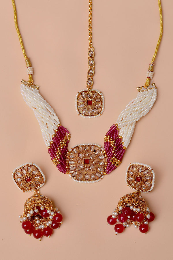 Party Wear Red Choker Necklace
