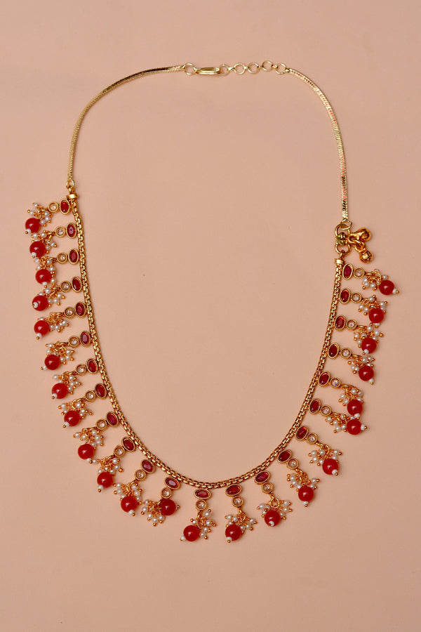 Party Wear Red Anklet