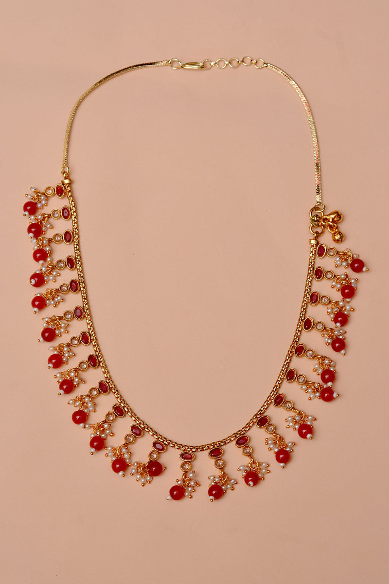 Party Wear Red Anklet