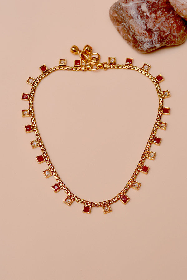 Party Wear Red Anklet