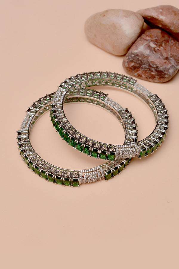 Size 2-8 Party Wear Green Bangles
