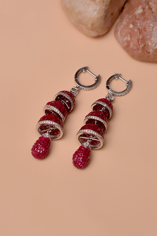 Party Wear Red Earrings