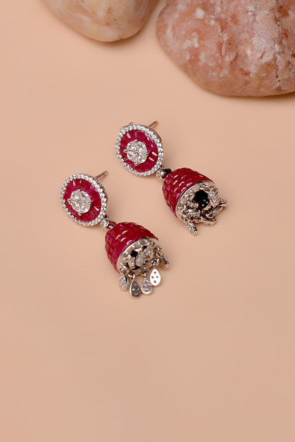 Party Wear Red Earrings